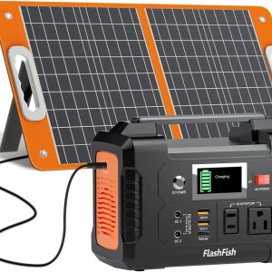 Generador Solar Portátil FlashFish 200W +Panel Solar 60W y Batería 40800mAh